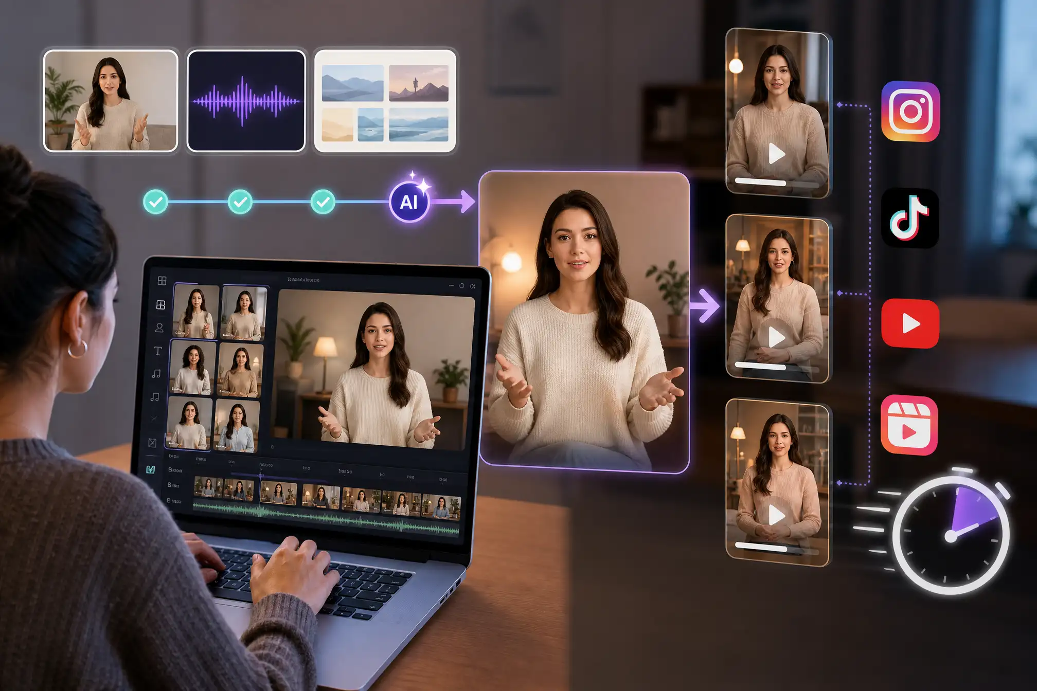 Create more faceless reels faster with AI avatars and templates